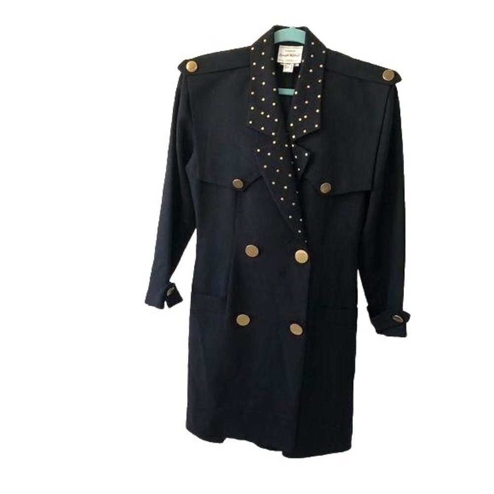 Joseph Ribkoff Romper Womens Size 6 Vintage Suit Like Front Black Gold